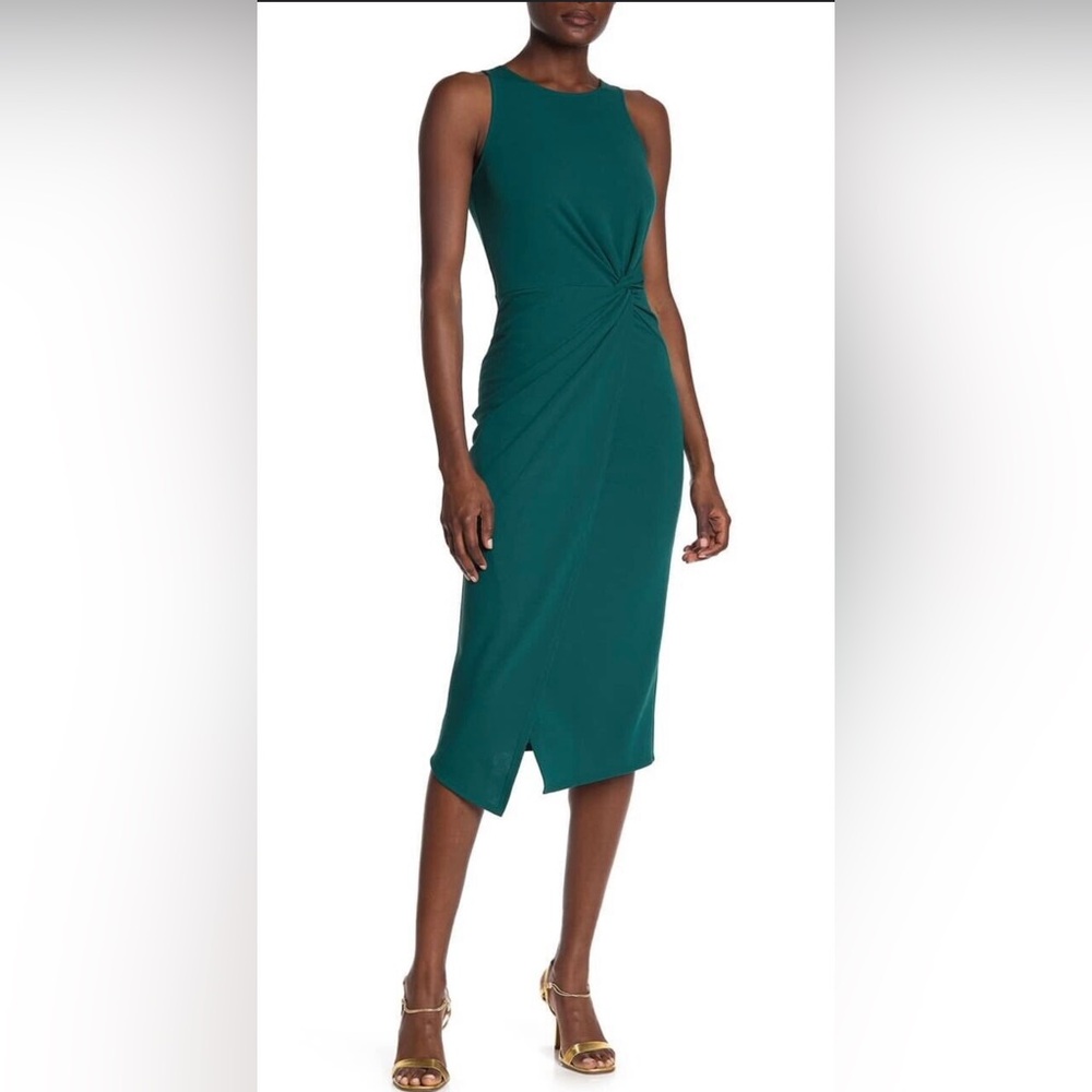Love...Ady Twist Front Scuba Crepe Dress Spruce Size XS